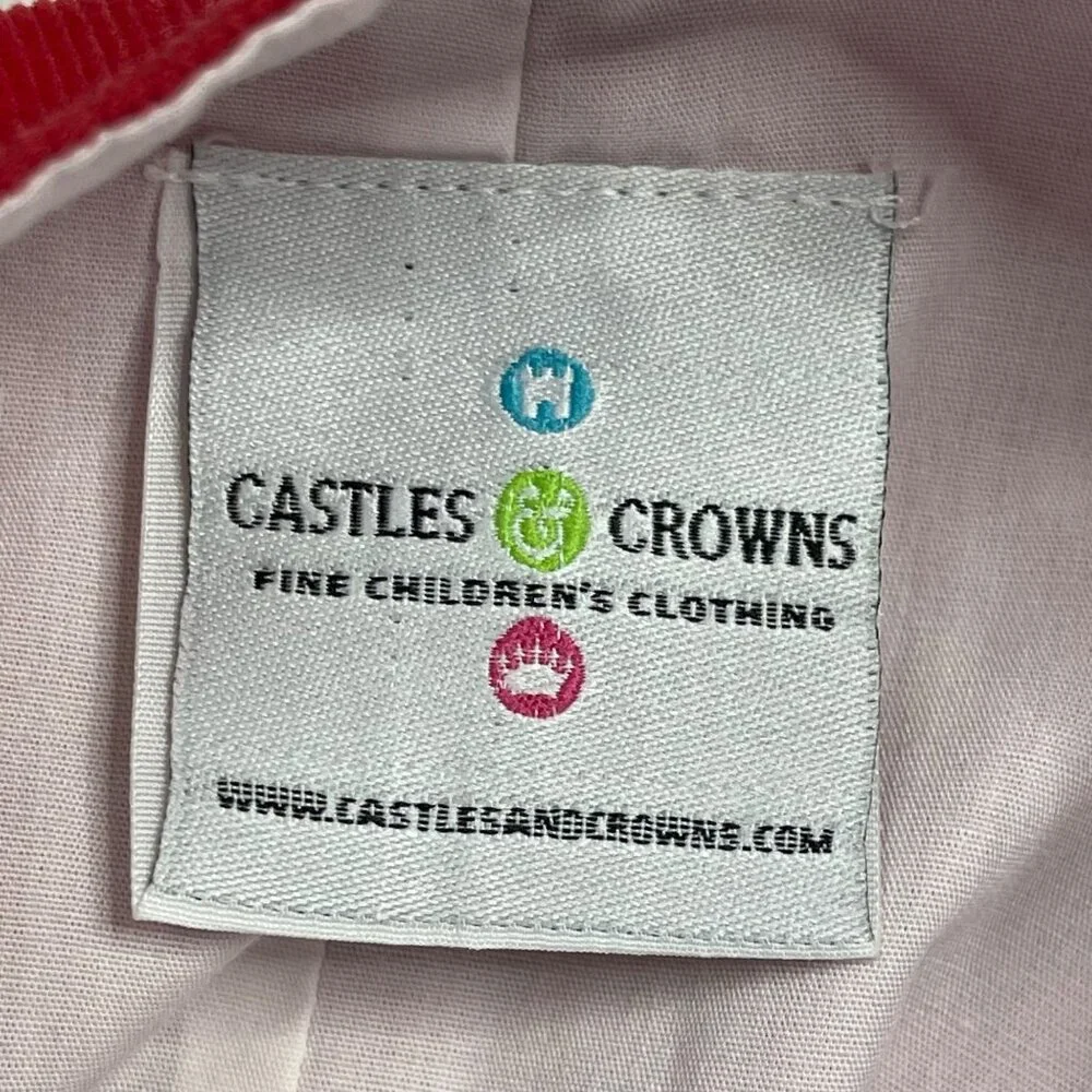 Castles & Crowns Santa Train Longalls‎ Baby 6-9M Cotton Red Corduroy Overalls